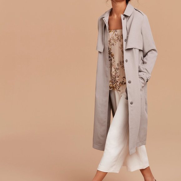 Wilfred Light Gray Trench Coat - Picture 1 of 11